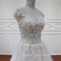Tule branco inteligente 3D flores vestido de noiva